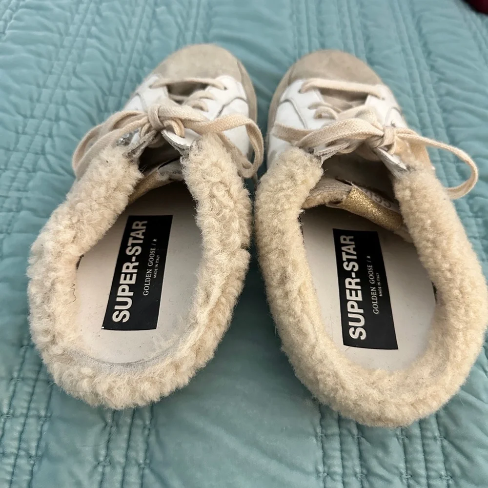 Golden Goose Super-Star Sabot white leather and shearling lining - Picture 6 of 11